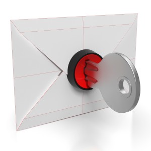 Envelope And Key Showing Safe And Secure Email