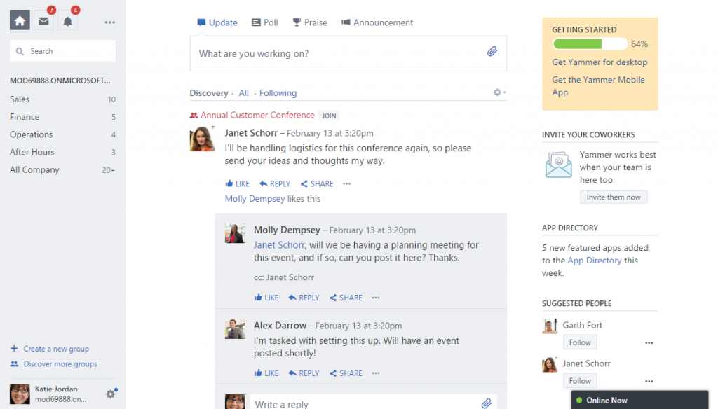 yammer screenshot