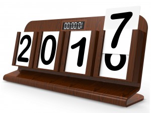 Desk Calendar Representing Year Two Thousand Seventeen
